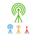 Antenna tower icons set