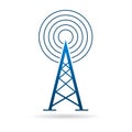 Antenna tower with waves logo