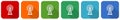 Antenna, wireles communication icon set, flat design vector illustration in 6 colors options for webdesign and mobile applications