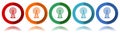 Antenna, wireles communication vector icons, flat icon set for logo design, webdesign and mobile applications, colorful web button