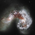 Antennae Galaxies NGC 4038, NGC 4039. Elements of this image furnished by NASA. Retouched image Royalty Free Stock Photo