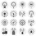 Antennas related icons set on background for graphic and web design. Simple illustration. Internet concept symbol for Royalty Free Stock Photo