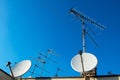 Antennas of satellite and analog television