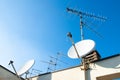 Antennas of satellite and analog television