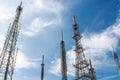 Antennas of transmitters or repeaters of cellular network GSM Royalty Free Stock Photo