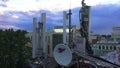 Antennas and transponders on the roof. 4K.