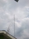 The antenne and a bird Royalty Free Stock Photo