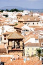 Antequera town, view withl towers, roofs and white houses Royalty Free Stock Photo