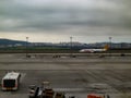 ANTHALYA, TURKEY, JULY 7,2017 Turkish plane on Istanbul airport