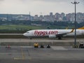 ANTHALYA, TURKEY, JULY 7,2017 Turkish plane on Istanbul airport