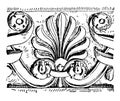 Anthemion have long leaves pattern in this design vintage engraving