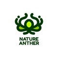 anther flower nature logo concept design illustration