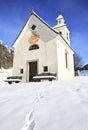 Antholz Obertal church in winter Royalty Free Stock Photo
