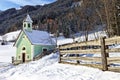Antholz Obertal church in winter Royalty Free Stock Photo