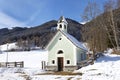 Antholz Obertal church in winter, Italy