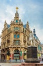 Anthony Van Dyck Statue in Antwerp Royalty Free Stock Photo