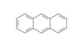 anthracene molecule, structural chemical formula, ball-and-stick model, isolated image polycyclic aromatic hydrocarbon