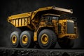Anthracite coal mining industry, large yellow mining truck