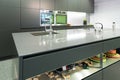 Anthracite modern kitchen with oven Royalty Free Stock Photo