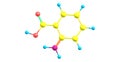 Anthranilic acid molecular structure isolated on white