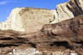 Anthropocene. Industrial sediments layer in cemented beach Royalty Free Stock Photo