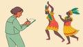 Anthropologist Observing Culture, Traditional Dance Study, vector design Generative AI Royalty Free Stock Photo