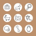 Anthropology and Archeology Icons Set
