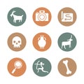 Anthropology and Archeology Icons Set