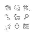 Anthropology and Archeology Icons Set