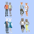 Anthropomorphic animals male and female Royalty Free Stock Photo