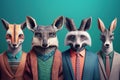 Anthropomorphic animals in the workforce, created with Generative AI technology