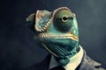 Anthropomorphic chameleon businessman. Generate Ai Royalty Free Stock Photo