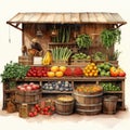 Anthropomorphic farm-to-table concept with vibrant produce