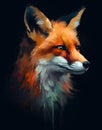 anthropomorphic fox on a black background Royalty Free Stock Photo