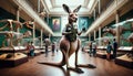 Anthropomorphic Kangaroo Museum Guide Royalty Free Stock Photo
