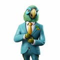 Anthropomorphic Parrot In Stylish Suit: Rtx On Official Art