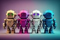Anthropomorphic robots, created with Generative AI technology