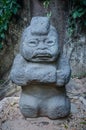 Anthropomorphic sculpture in stone, La Venta Museum Park Royalty Free Stock Photo