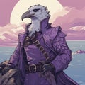 Anthropomorphic Violet Seagull God - Dnd 5e Art By Cliff Chiang