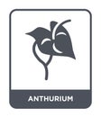 anthurium icon in trendy design style. anthurium icon isolated on white background. anthurium vector icon simple and modern flat