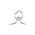 anti-ageing, face, injection hand drawn icon Royalty Free Stock Photo