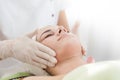 Anti ageing facial massage Royalty Free Stock Photo