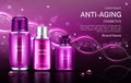 Anti aging cosmetics tubes and cream jar mock up Royalty Free Stock Photo