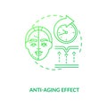 Anti aging effect dark green concept icon