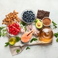 Anti-Aging foods. Foods high in antioxidants Royalty Free Stock Photo