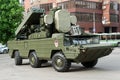 The anti-aircraft complex `Wasp` unfolds before the start of the parade