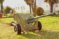 Anti-aircraft gun of the second world war now in disuse and placed in the former military barracks of strong marghera today meetin Royalty Free Stock Photo
