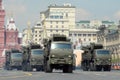 Anti-aircraft missile and gun complex `Pantsir-S A` at the dress rehearsal of the parade on red square in honor of Victory Day Royalty Free Stock Photo