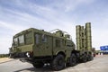 Anti-aircraft missile system S-400 `Triumph` at the exhibition Of the international military-technical forum `Army-2022`. Patr