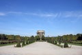 Anti aircraft tower Flakturm in Augarten park landscape Vienna